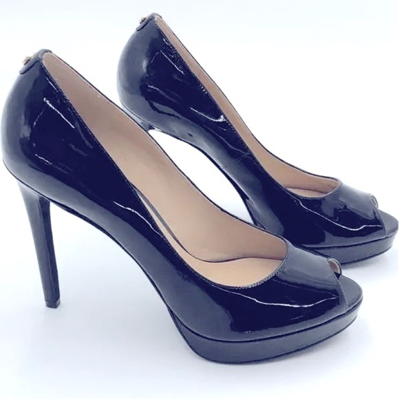 Michael Kors Shoes - EUC [Michael Kors] Black Patent Leather Peep-Toe High Heels - Women’s Size 8